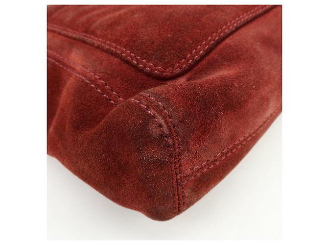 Borsa a mano e tote CHANEL COCO Mark in pelle scamosciata Bordeaux - vista 12