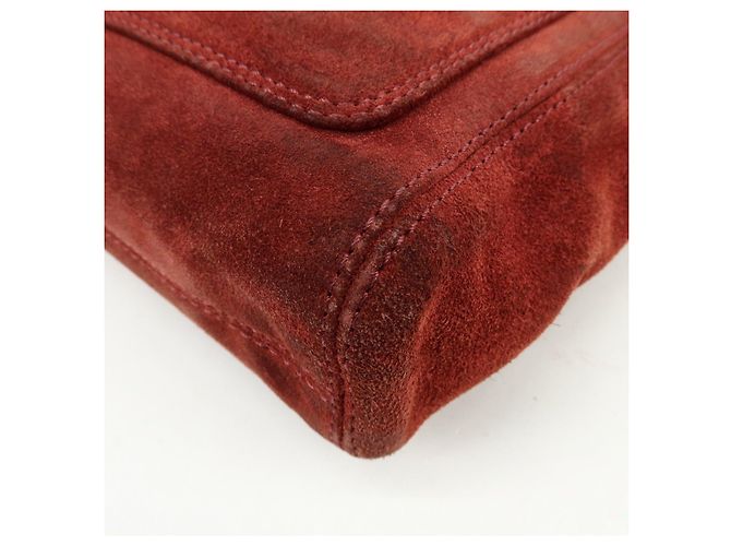 Borsa a mano e tote CHANEL COCO Mark in pelle scamosciata Bordeaux - vista 13