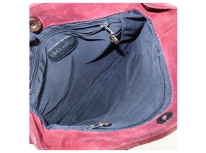 Borsa a mano e tote CHANEL COCO Mark in pelle scamosciata Bordeaux - vista 19