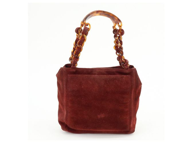 Borsa a mano e tote CHANEL COCO Mark in pelle scamosciata Bordeaux - vista 2