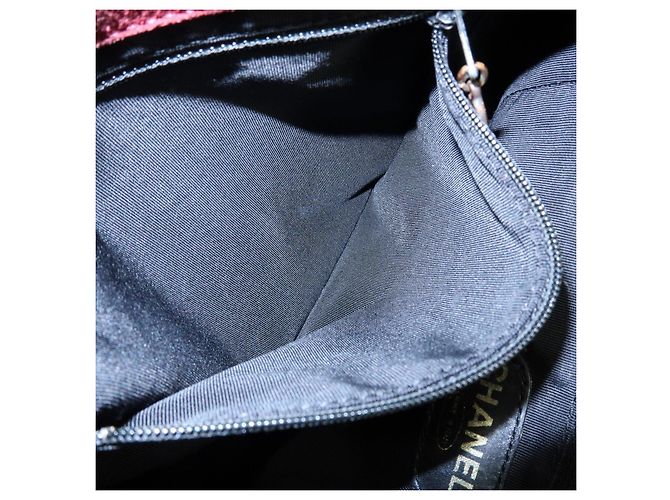 Borsa a mano e tote CHANEL COCO Mark in pelle scamosciata Bordeaux - vista 20