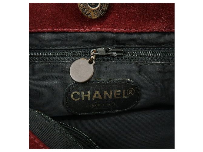Borsa a mano e tote CHANEL COCO Mark in pelle scamosciata Bordeaux - vista 22