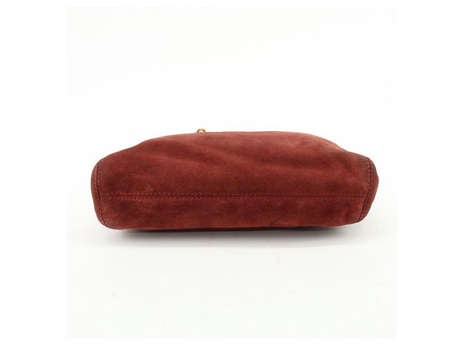 Borsa a mano e tote CHANEL COCO Mark in pelle scamosciata Bordeaux - vista 5