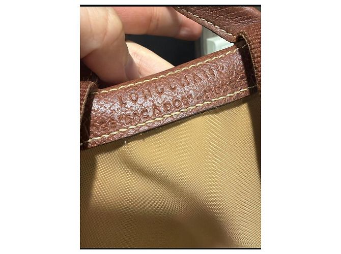 Sac à dos Longchamp Le Pliage Nylon Cuir Beige - vue 4