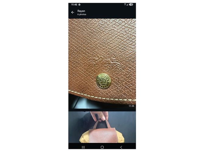 Sac à dos Longchamp Le Pliage Nylon Cuir Beige - vue 7