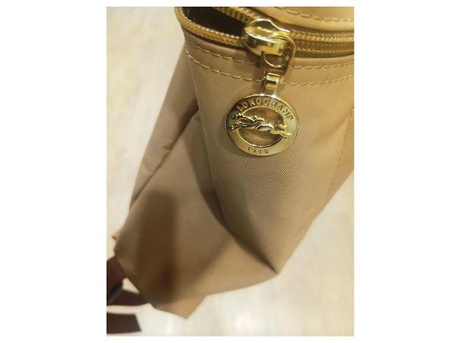 Sac à dos Longchamp Le Pliage Nylon Cuir Beige - vue 9