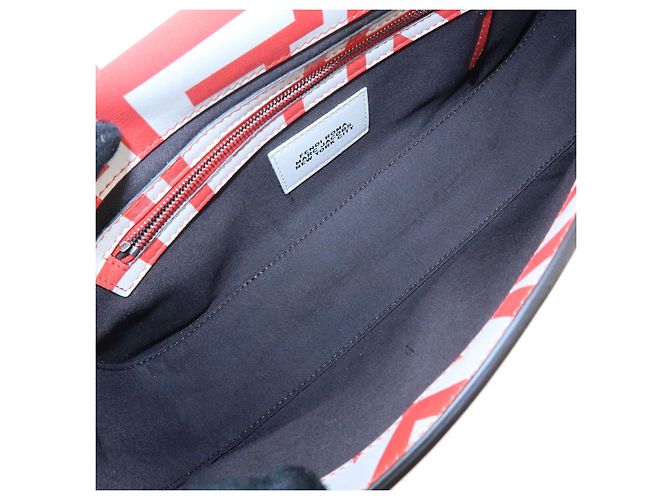 FENDIxMarc Jacobs Mamma Baguette Borsa a tracolla in pelle Rosso Bianco 8BR600 - vista 10
