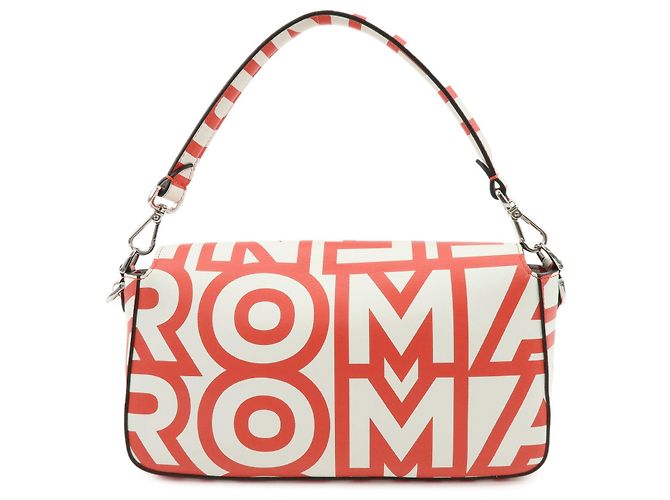 FENDIxMarc Jacobs Mamma Baguette Borsa a tracolla in pelle Rosso Bianco 8BR600 - vista 2