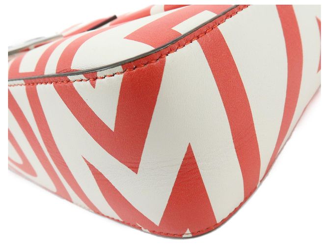 FENDIxMarc Jacobs Mamma Baguette Borsa a tracolla in pelle Rosso Bianco 8BR600 - vista 5