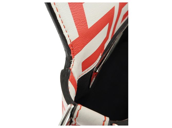 FENDIxMarc Jacobs Mamma Baguette Borsa a tracolla in pelle Rosso Bianco 8BR600 - vista 9