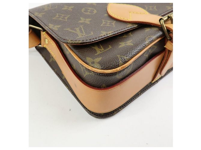 Borsa a tracolla Louis Vuitton Monogram Cartouchiere MM Marrone M51253 - vista 10