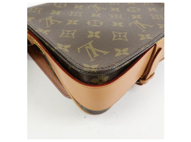 Borsa a tracolla Louis Vuitton Monogram Cartouchiere MM Marrone M51253 - vista 12