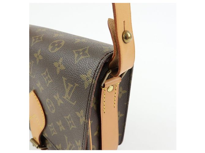 Borsa a tracolla Louis Vuitton Monogram Cartouchiere MM Marrone M51253 - vista 14