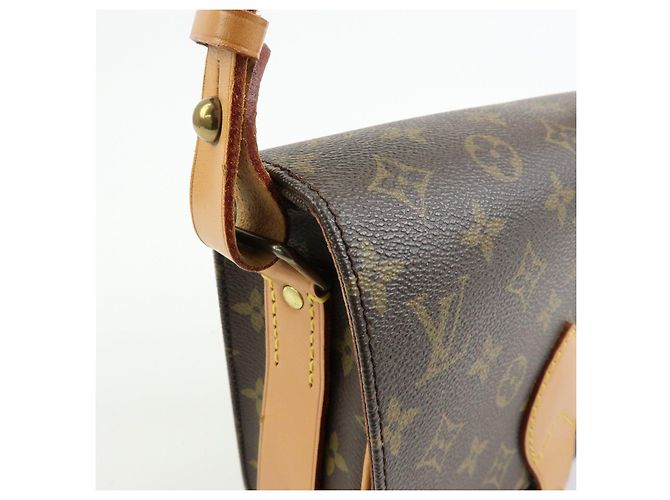 Borsa a tracolla Louis Vuitton Monogram Cartouchiere MM Marrone M51253 - vista 15