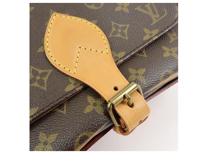 Borsa a tracolla Louis Vuitton Monogram Cartouchiere MM Marrone M51253 - vista 16