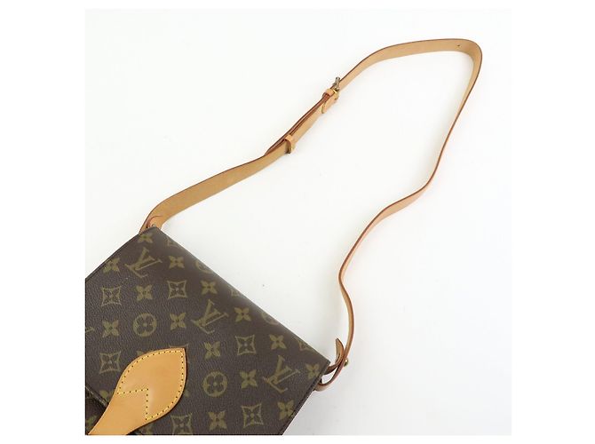 Borsa a tracolla Louis Vuitton Monogram Cartouchiere MM Marrone M51253 - vista 6