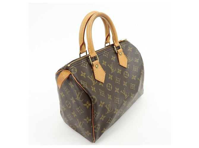Louis Vuitton Monogram Speedy 25 Boston Bag Hand Bag Brown M41528 - vista 4