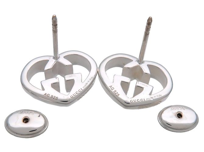 GUCCI Orecchini Interlocking G Heart Shape SV925 Silver - vista 5