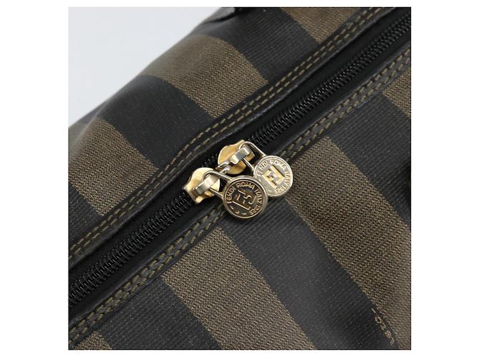 Fendi Borsa Boston Tela Pecan Nero Marrone - vista 10