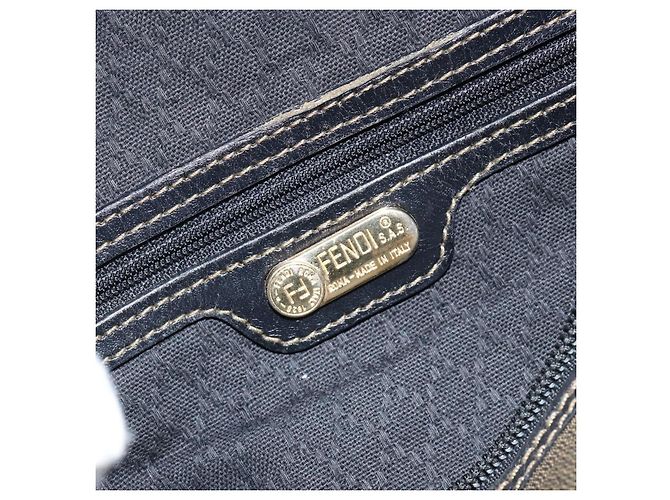 Fendi Borsa Boston Tela Pecan Nero Marrone - vista 11