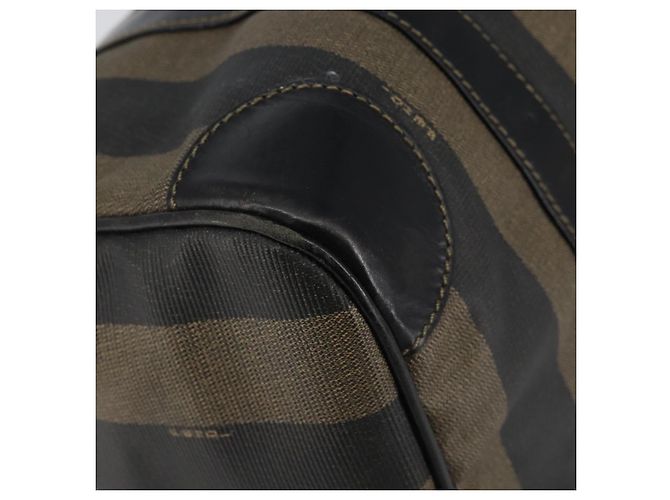 Fendi Borsa Boston Tela Pecan Nero Marrone - vista 14