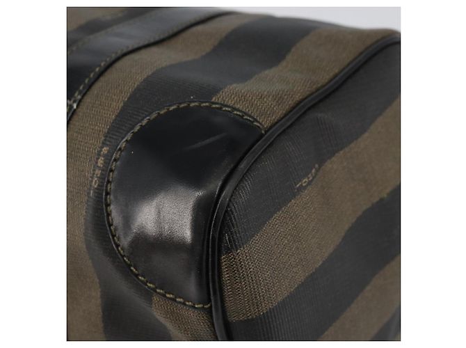 Fendi Borsa Boston Tela Pecan Nero Marrone - vista 15