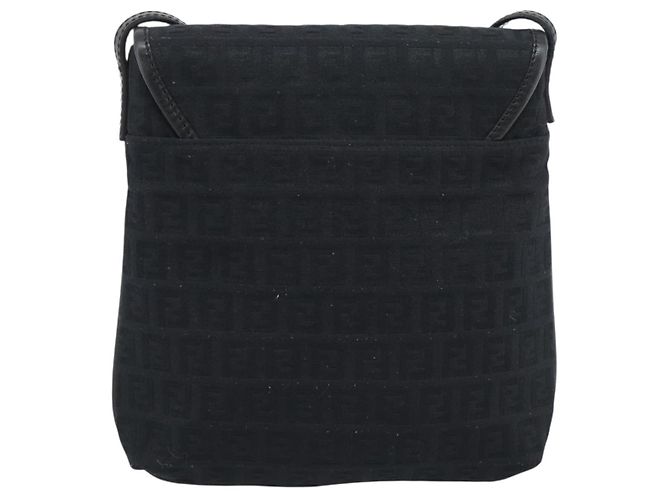 Fendi Borsa Zucchino Tela Nera - vista 3