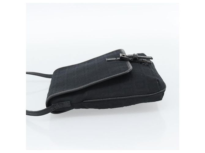 Fendi Borsa Zucchino Tela Nera - vista 4