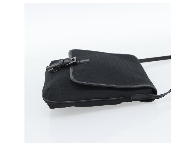 Fendi Borsa Zucchino Tela Nera - vista 5