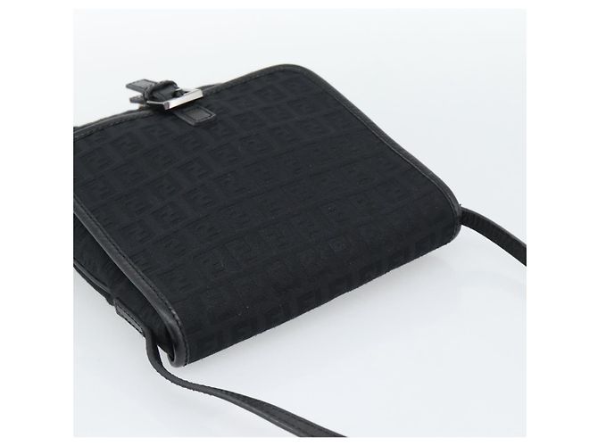 Fendi Borsa Zucchino Tela Nera - vista 6