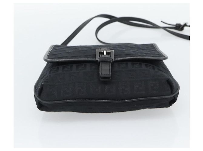 Fendi Borsa Zucchino Tela Nera - vista 9