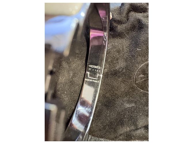 Hermès Bracciale in Metallo Placcato Palladio e Smalto Panacotta - vista 3