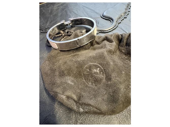 Hermès Bracciale in Metallo Placcato Palladio e Smalto Panacotta - vista 4