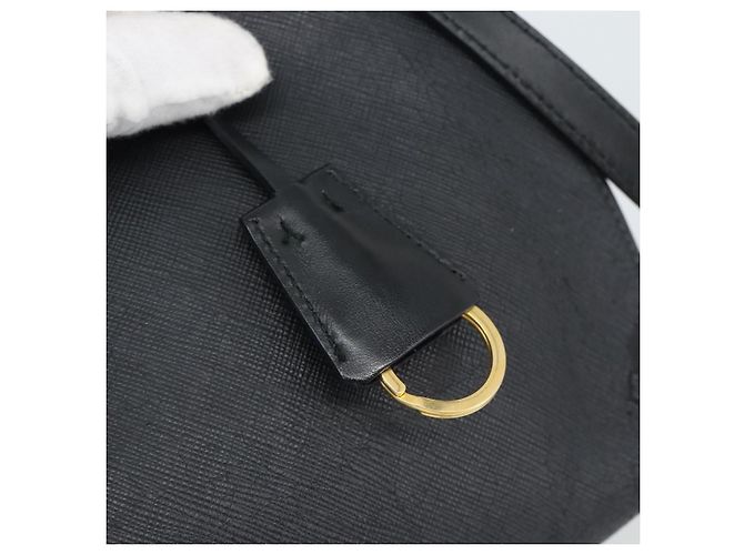 PRADA Hand Bag Safiano Leather 2way Black Gold Auth mr2800 - Jerrillo - vista 16