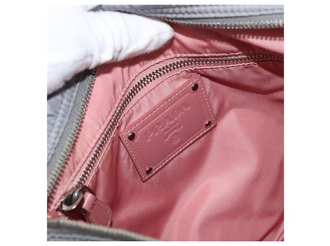 PRADA Schultertasche Nylon Grau Silber Auth 89792 - Jerrillo - Ansicht 9