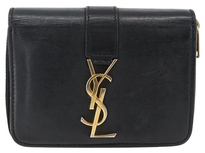 Autre Marque SAINT LAURENT Cartera Cuero Negro Oro Auth bs33776 - Jerrillo - vista 13