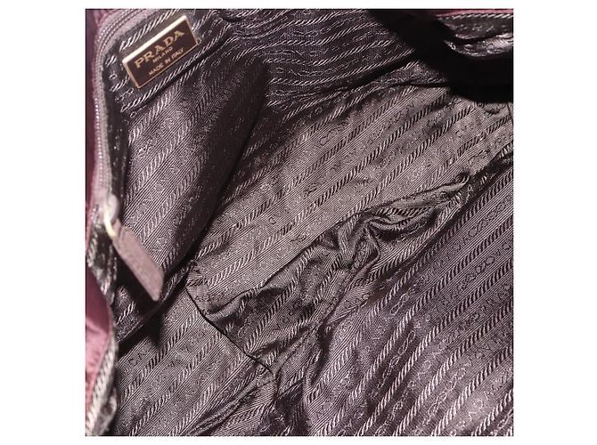 PRADA Bolso Tote con Cadena Nylon Bordeaux Gold Auth ar13821 - Jerrillo - vista 11