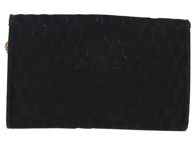 Christian Dior Honeycomb Canvas Chain Shoulder Bag Black Gold Auth BA5626 - Jerrillo - vista 2