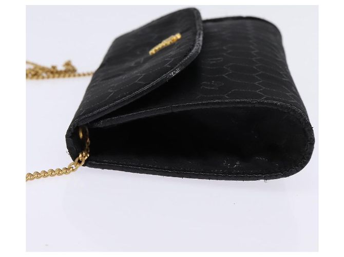 Christian Dior Honeycomb Canvas Chain Shoulder Bag Black Gold Auth BA5626 - Jerrillo - vista 3