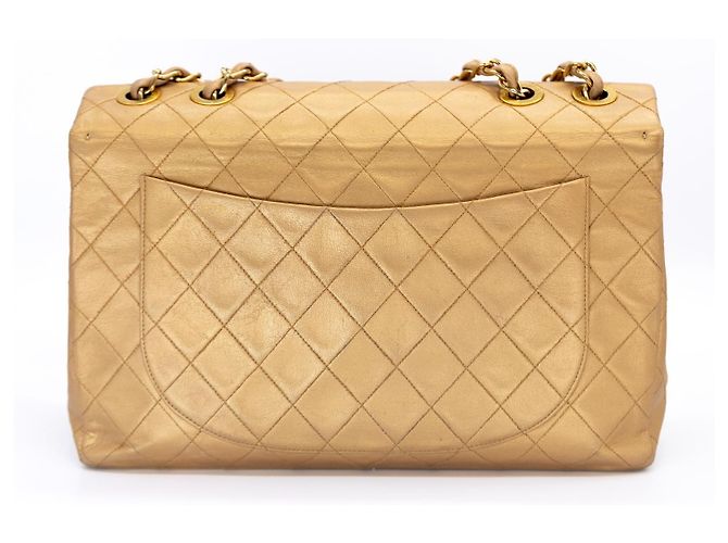 Chanel Vintage Jumbo Maxi Flap 34 cm – Gold Metallic – Gold Hardware - vista 5