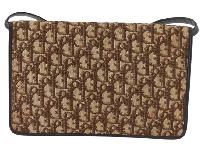 Christian Dior Trotter Canvas Shoulder Bag Beige Gold Auth 182812 - Jerrillo - vista 2