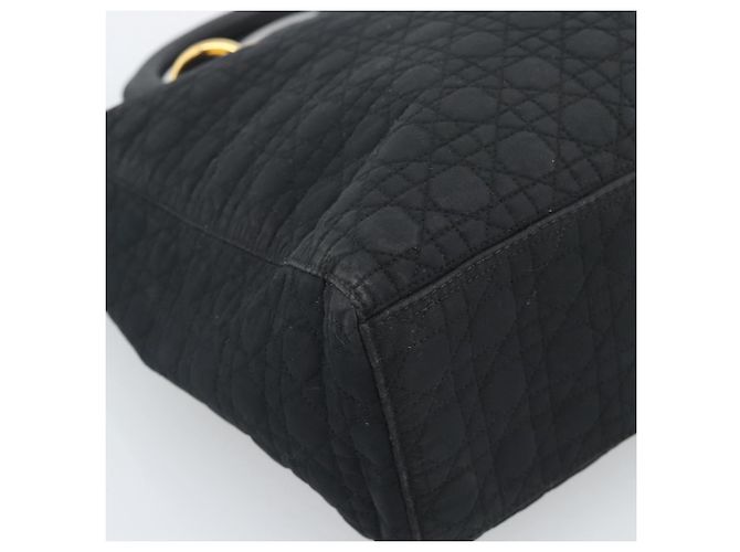 Christian Dior Lady Dior Canage Hand Bag Canvas Black Gold Auth ep14710 - Jerrillo - vista 14