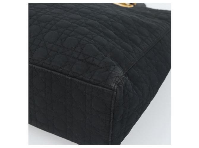 Christian Dior Lady Dior Canage Hand Bag Canvas Black Gold Auth ep14710 - Jerrillo - vista 15