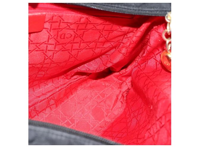 Christian Dior Lady Dior Canage Hand Bag Canvas Black Gold Auth ep14710 - Jerrillo - vista 18