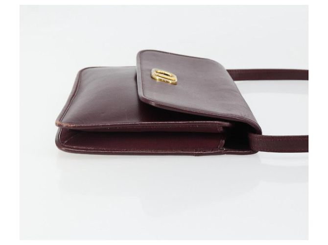 Christian Dior Shoulder Bag Leather Bordeaux Gold Auth yk20521 - Jerrillo - vista 3
