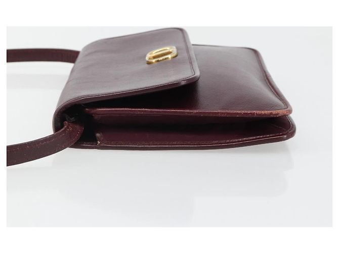 Christian Dior Shoulder Bag Leather Bordeaux Gold Auth yk20521 - Jerrillo - vista 4