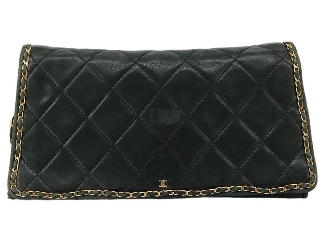 CHANEL Schultertasche mit Kette Leder Schwarz CC Auth 106420 - Jerrillo - Ansicht 13