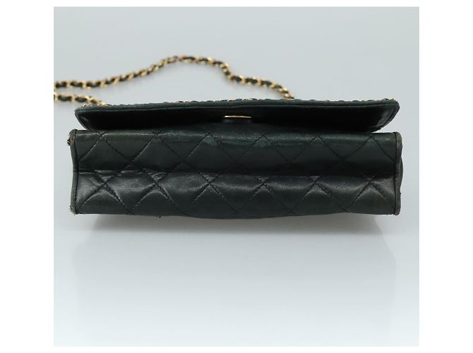 CHANEL Schultertasche mit Kette Leder Schwarz CC Auth 106420 - Jerrillo - Ansicht 5
