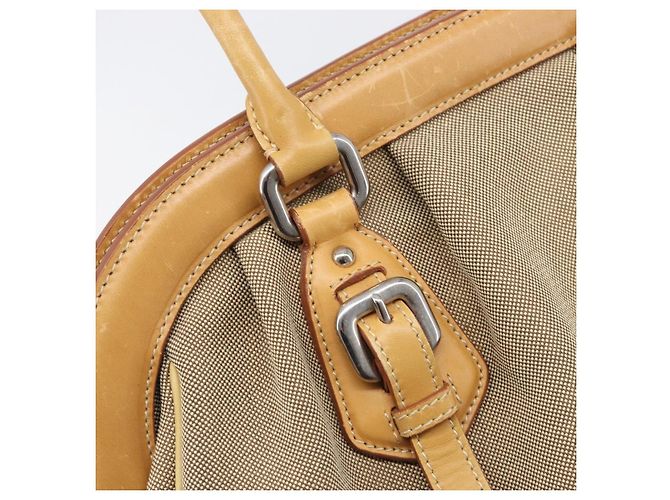 Sac à main PRADA Canvas Beige Silver Auth 206536 - Jerrillo - vue 16