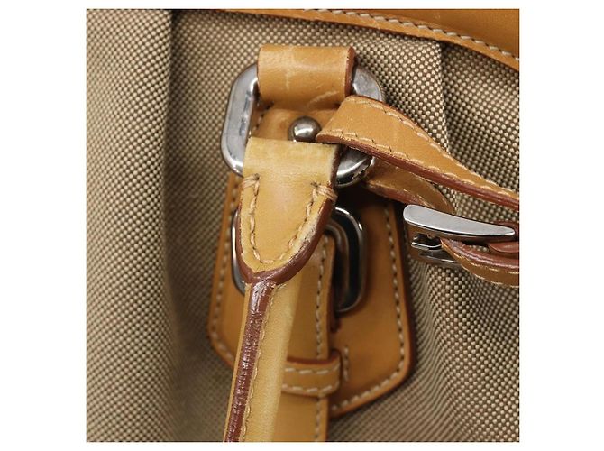 Sac à main PRADA Canvas Beige Silver Auth 206536 - Jerrillo - vue 17